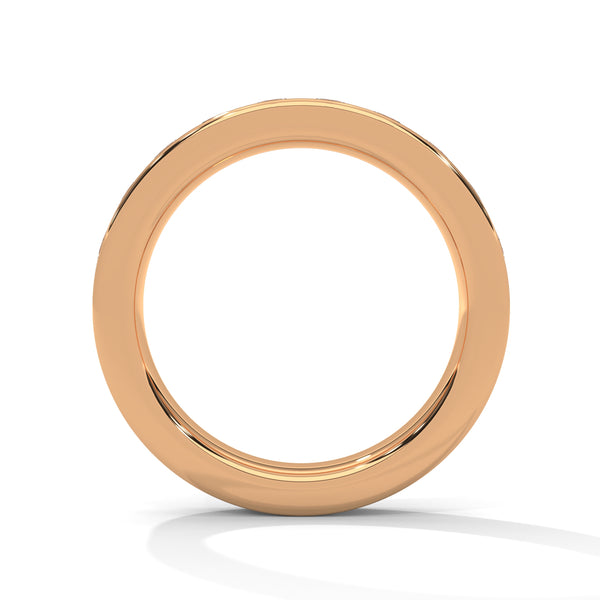 series of brilliant round-cut lab-grown diamonds gold band for wedding