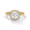 “Discover timeless elegance with this cushion-halodiamond ring in yellow gold, crafted for brilliance, luxury, and unforgettable engagement moments.”