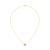 Emerald Cut Lab Grown Diamond Bezel Set Gold Pendant Chain