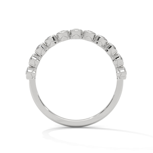 Radiant Circles: Lab Grown Diamond Bezel Set Gold Ring
