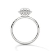 A graceful oval-cut lab-grown diamond encircled by a shimmering halo — effortless elegance with eye-catching brilliance