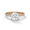 “Rose-gold round diamond solitaire—brilliantsparkle, pavé-band elegance, and timeless luxurycrafted for everlasting love and unforgettablemoments.”