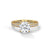 Four-Prong Cathedral Set Round Pave Lab Grown Diamond Gold Ring