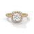 Cushion Cut Pave Set Lab Grown Diamond Gold Ring