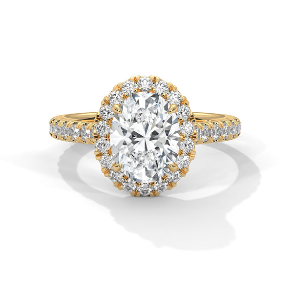 Oval Halo Lab Grown Diamond Gold Ring