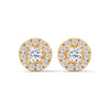 Celestial Halo Lab Grown Diamond Gold Stud Earrings