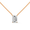 Radiant cut Lab Grown Diamond Gold Pendant Chain