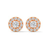 Celestial Halo Lab Grown Diamond Gold Stud Earrings