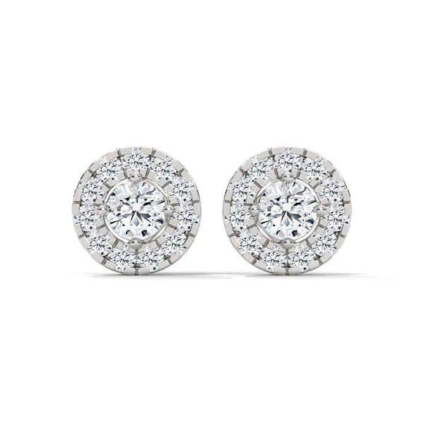 Celestial Halo Lab Grown Diamond Gold Stud Earrings
