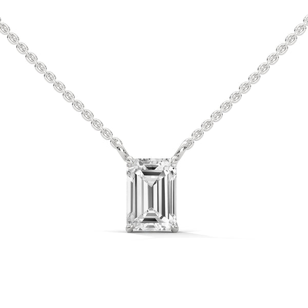 Radiant cut Lab Grown Diamond Gold Pendant Chain