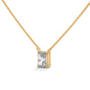 Radiant cut Lab Grown Diamond Gold Pendant Chain