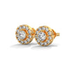 Celestial Halo Lab Grown Diamond Gold Stud Earrings