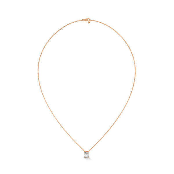 Radiant cut Lab Grown Diamond Gold Pendant Chain