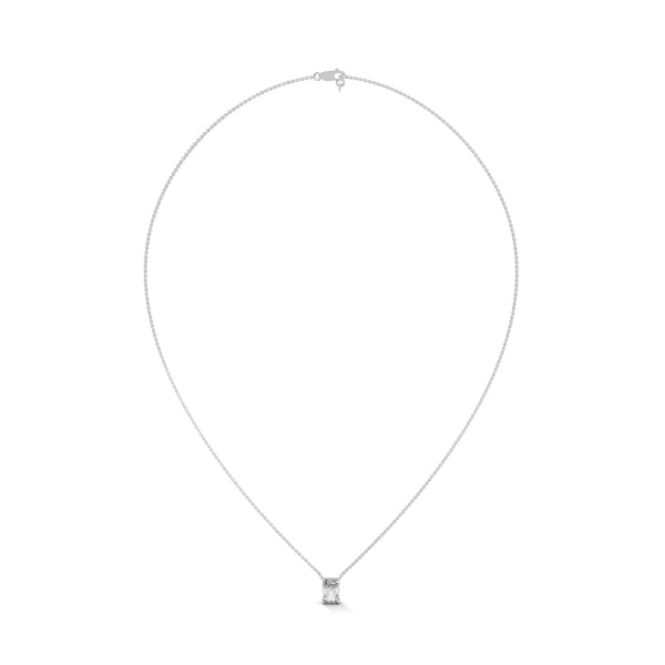 Radiant cut Lab Grown Diamond Gold Pendant Chain