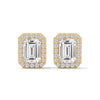 Emerald Radiance Lab Grown Diamond Gold Earrings