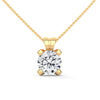 Round Lab Grown Diamond Gold Pendant Chain with Round Cut Lab Grown Diamond