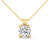 Round Lab Grown Diamond Gold Pendant Chain with Round Cut Lab Grown Diamond