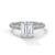 Emerald Cut Lab Grown Diamond Gold Ring Sleek Pave Band Engagement Ring
