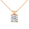 Round Lab Grown Diamond Gold Pendant Chain with Round Cut Lab Grown Diamond