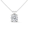 Round Lab Grown Diamond Gold Pendant Chain with Round Cut Lab Grown Diamond