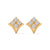 Radiant Charm Lab Grown Diamond V-Shape Gold Stud Earrings