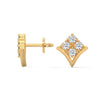 Radiant Charm Lab Grown Diamond V-Shape Gold Stud Earrings