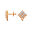 Radiant Charm Lab Grown Diamond V-Shape Gold Stud Earrings