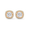 Cushion Halo Brilliance Lab Grown Diamond Gold Stud Earrings