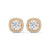 Cushion Halo Brilliance Lab Grown Diamond Gold Stud Earrings