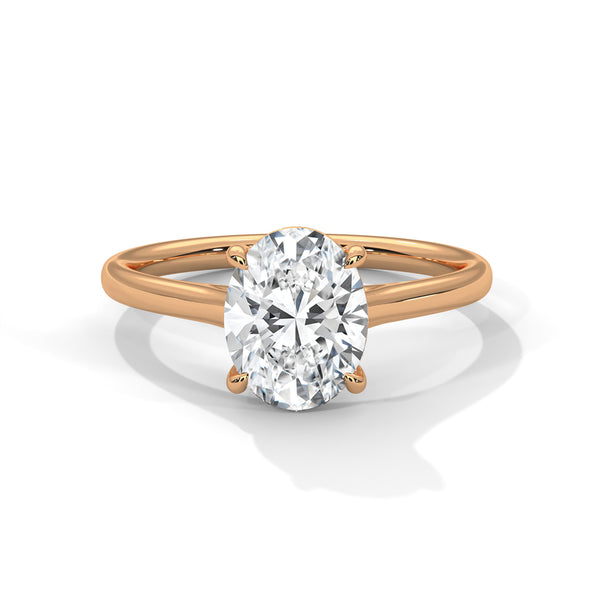 Oval Cut Lab Grown Diamond Gold Ring