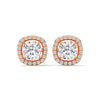 Cushion Halo Brilliance Lab Grown Diamond Gold Stud Earrings