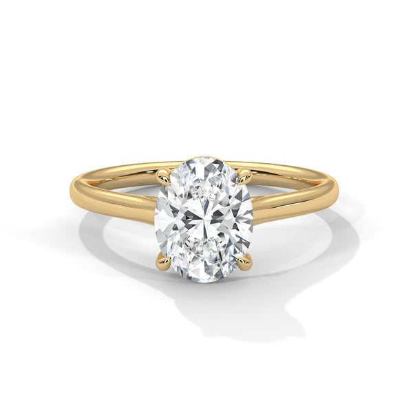 Oval Cut Lab Grown Diamond Gold Ring
