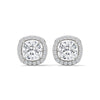 Cushion Halo Brilliance Lab Grown Diamond Gold Stud Earrings