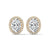 Oval Halo Elegance Lab Grown Diamond Gold Stud Earrings