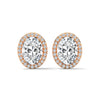 Oval Halo Elegance Lab Grown Diamond Gold Stud Earrings