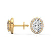 Oval Halo Elegance Lab Grown Diamond Gold Stud Earrings