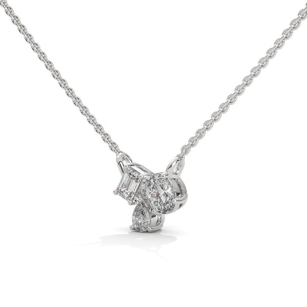 Trio Brilliance Lab Grown Diamond Gold Pendant Chain