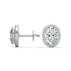Oval Halo Elegance Lab Grown Diamond Gold Stud Earrings