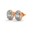 Oval Halo Elegance Lab Grown Diamond Gold Stud Earrings