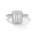Emerald Cut Lab Grown Diamond Halo Gold Ring