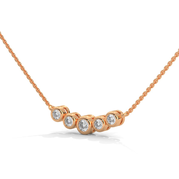 Linear Radiance Lab Grown Diamond Gold Pendant Chain