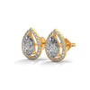 Teardrop Halo Grace: Lab Grown Diamond Gold Stud Earrings"
