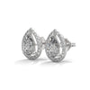 Teardrop Halo Grace: Lab Grown Diamond Gold Stud Earrings"