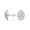 Teardrop Halo Grace: Lab Grown Diamond Gold Stud Earrings"