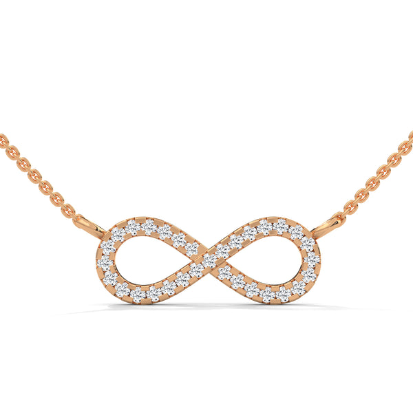 Infinite Sparkle Lab Grown Diamond Gold Infinity Pendant Chain