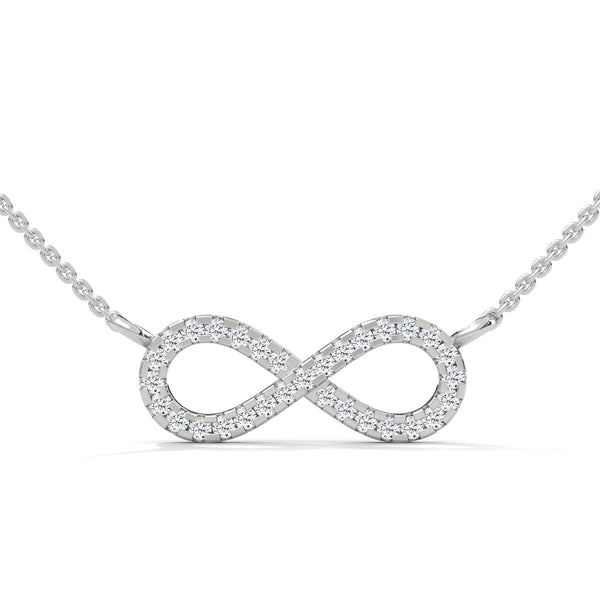 Infinite Sparkle Lab Grown Diamond Gold Infinity Pendant Chain