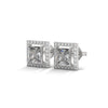 Majesty Princess-Cut Halo Lab Grown Diamond Gold Earrings