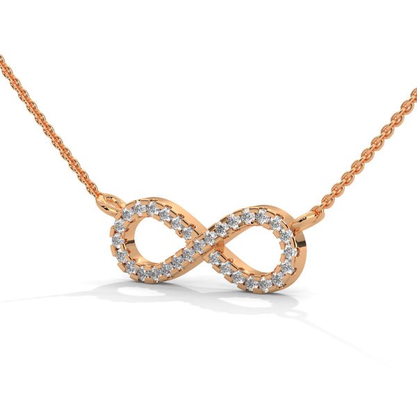 Infinite Sparkle Lab Grown Diamond Gold Infinity Pendant Chain