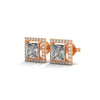 Majesty Princess-Cut Halo Lab Grown Diamond Gold Earrings