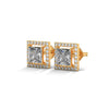 Majesty Princess-Cut Halo Lab Grown Diamond Gold Earrings